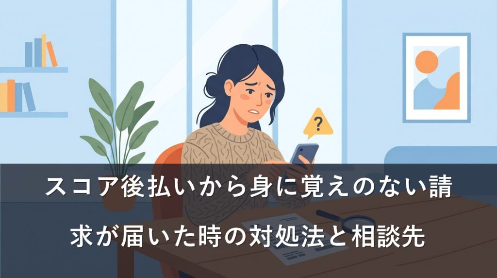 スコア後払いから身に覚えのない請求が届いた時の対処法と相談先