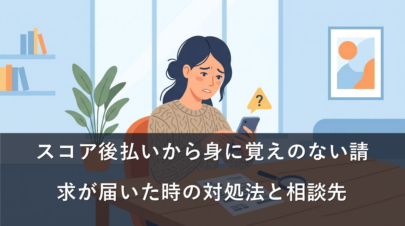 スコア後払いから身に覚えのない請求が届いた時の対処法と相談先