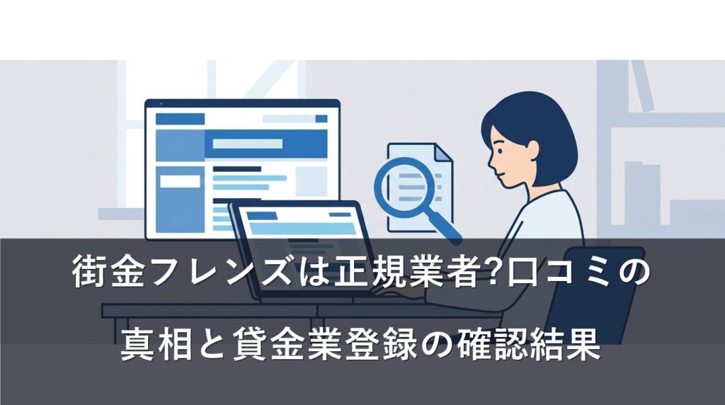 街金フレンズは正規業者?口コミの真相と貸金業登録の確認結果
